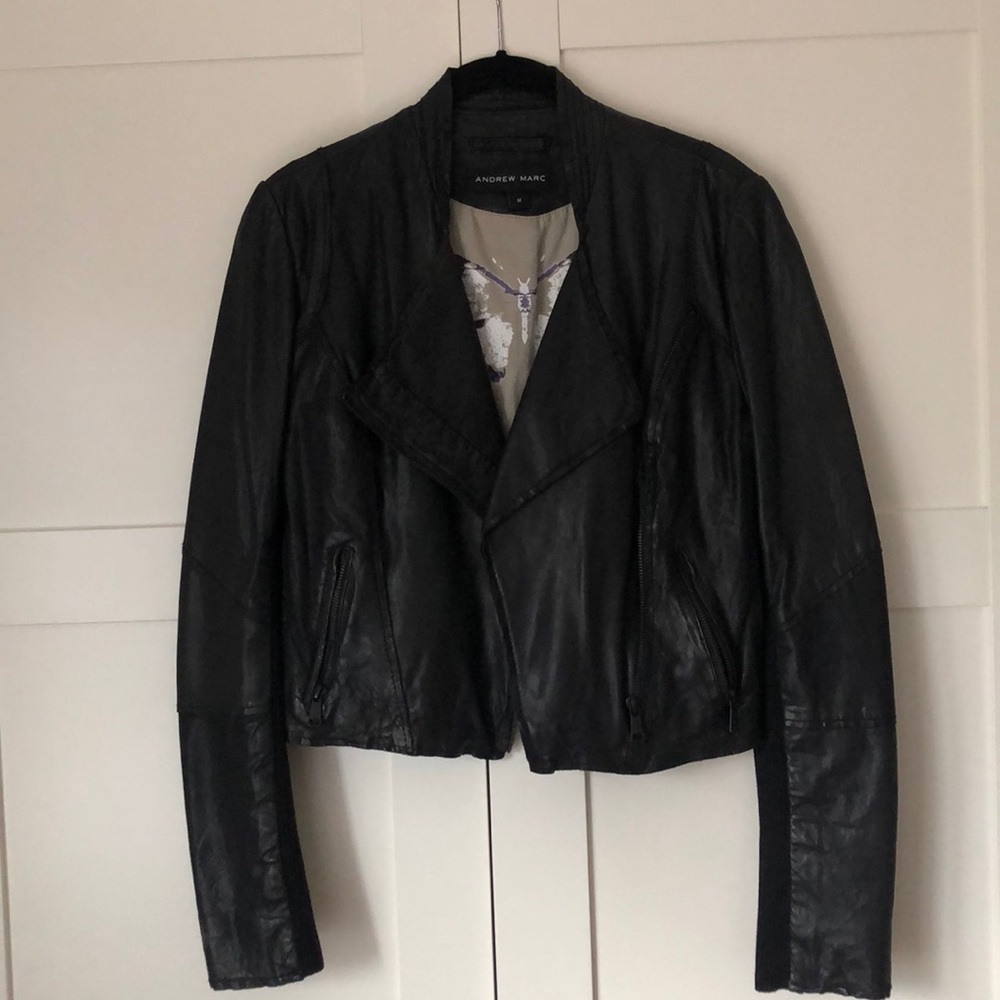 Andrew Marc lamb skin leather jacket M like new